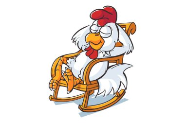 Şirin horoz vektör karikatür çizim. Beyaz arka plan üzerinde izole.
