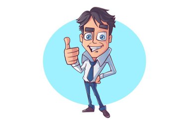 Vektör karikatür çizim serin adam. Beyaz arka plan üzerinde izole.
