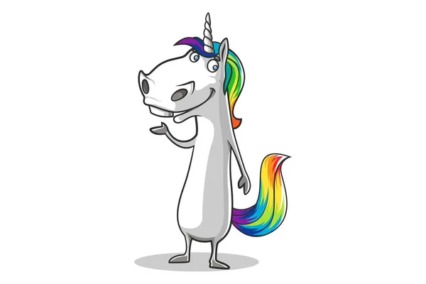Vector Cartoon Illustration Cute Unicorn Isolated White Background — Stock Vector