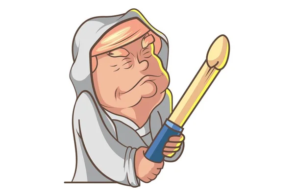 Vector Cartoon Illustration Cute Trump Isolated White Background — Stock Vector