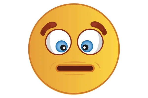 Vektor-Cartoon-Illustration des niedlichen Smiley-Emojis ist sprachlos. isoliert auf weißem Hintergrund. — Stockillustration Vektor Cartoon Illustration Des Niedlichen Smiley Emojis Ist Sprachlos Isoliert — Stockvektor