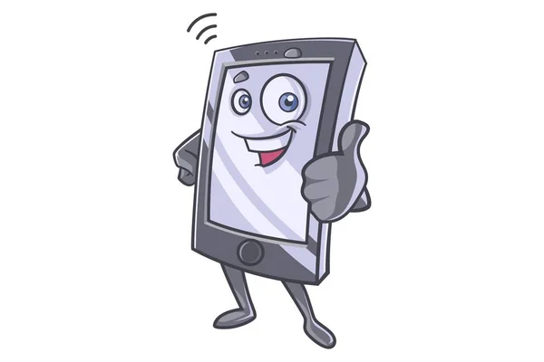 Векторная Карикатура Мобильный Телефон Изолированный Белом Фоне — стоковый вектор