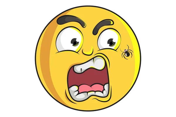 Vektor-Cartoon-Illustration des niedlichen Smiley-Emojis hat Angst. isoliert auf weißem Hintergrund. — Stockillustration Vektor Cartoon Illustration Des Niedlichen Smiley Emojis Hat Angst Isoliert — Stockvektor