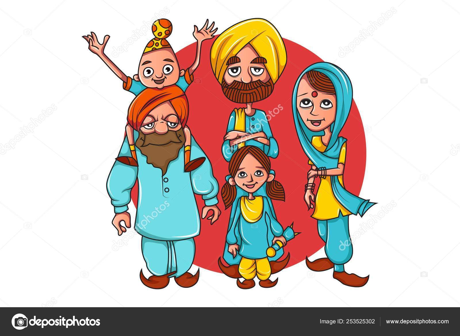Vector Cartoon Illustration Punjabi Farmer Family Isolated White Background Stock Vector Image by ©F1Digitals #253525302 Vector Cartoon Illustration Punjabi Farmer Family Isolated White Background Stock Vector Image by ©F1Digitals #253525302
