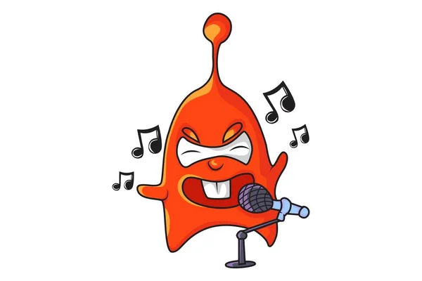 Illustration Vectorielle Chant Extraterrestre Orange Isolé Sur Fond Blanc — Image vectorielle