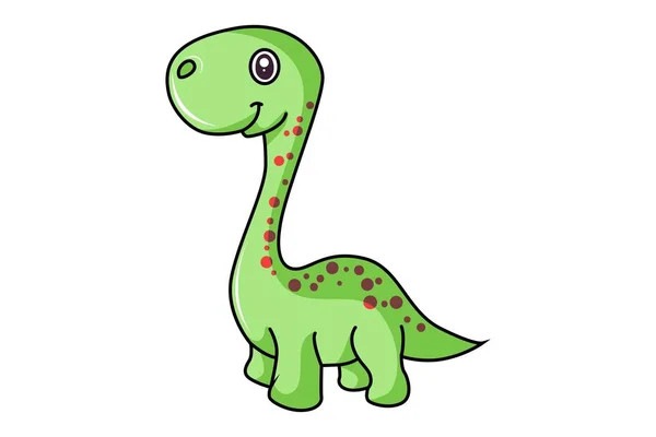 向量动画片可爱的恐龙例证 隔离在白色背景上 — 图库矢量图片