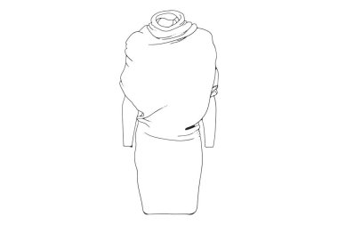 Bayan üst giyim tasarım vektör karikatür Illustration. Beyaz arka planda yalıtılmış.