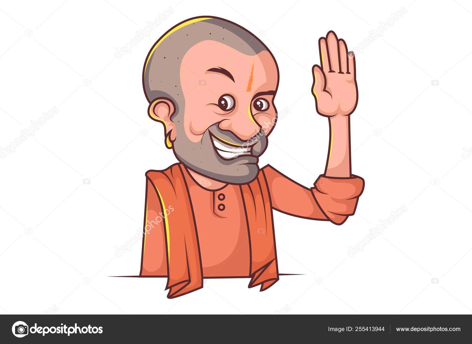 Vector Cartoon Illustration Yogi Adityanath Saying Isolated White  Background Stock Vector Image by ©F1Digitals #255413944