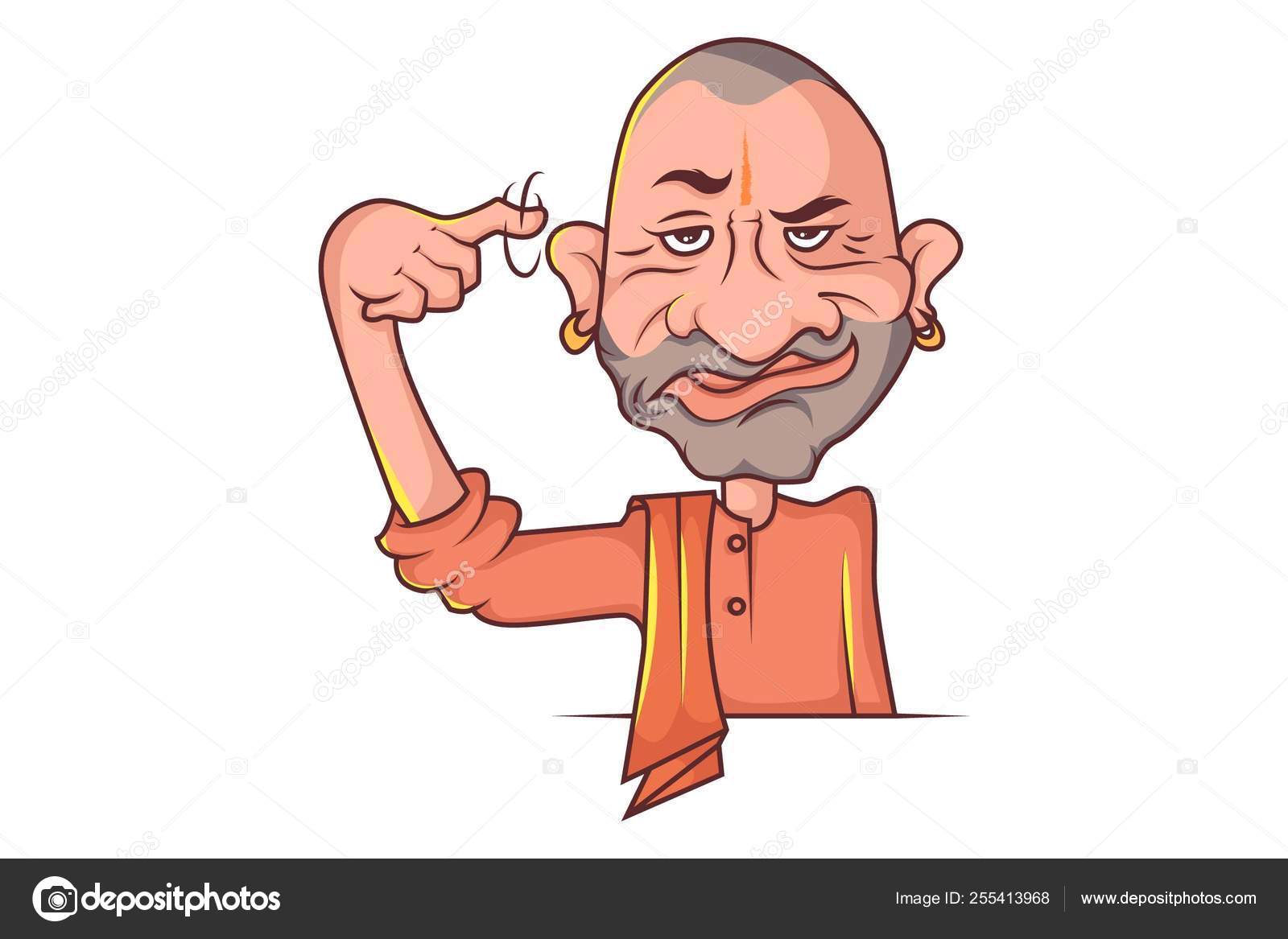 Vector Cartoon Illustration Yogi Adityanath Gesturing Funny Hand Expression  Isolated Stock Vector Image by ©F1Digitals #255413968