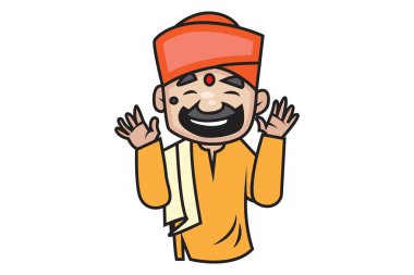 Vektör karikatür Illustration sevimli Pandit. Beyaz arka planda yalıtılmış.