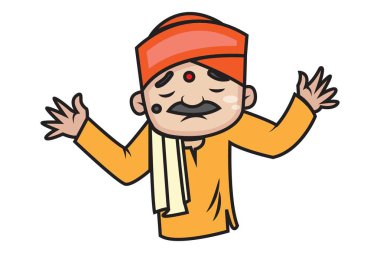 Sevimli Pandit üzücü vektör karikatür Illustration. Beyaz arka planda yalıtılmış.