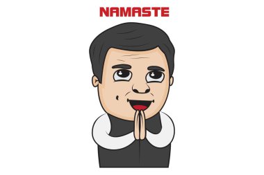 Rahul Gandhi vektör karikatür Illustration. Beyaz arka planda yalıtılmış.