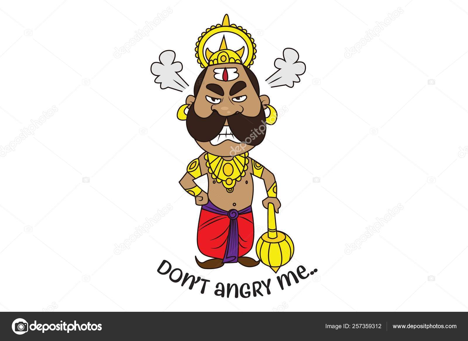 Vector Cartoon Illustration Ravan Saying Don't Angry Isolated White Background Stock Vector Image by ©F1Digitals #257359312 Vector Cartoon Illustration Ravan Saying Don't Angry Isolated White Background Stock Vector Image by ©F1Digitals #257359312