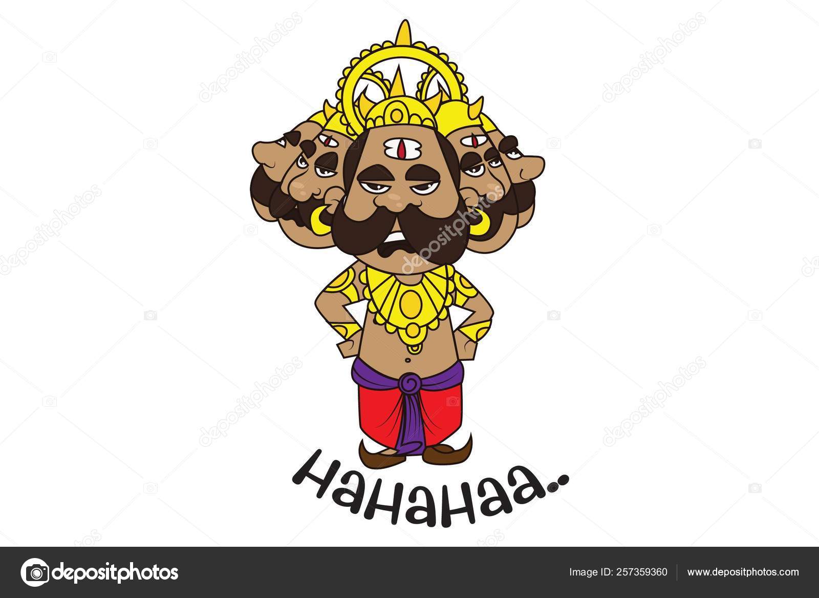 Vector Cartoon Illustration Ravan Laughing Isolated White Background Stock  Vector Image by ©F1Digitals #257359360