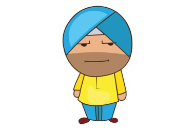 Vektör karikatür İllüstrasyonu Punji sardar denedi. Beyaz arka planda yalıtılmış.