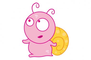 Sevimli salyangoz üzgün Vektör karikatür illüstrasyon. Beyaz arka planda yalıtılmış.