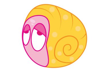 Sevimli salyangoz Vektör karikatür illüstrasyon. Beyaz arka planda yalıtılmış.