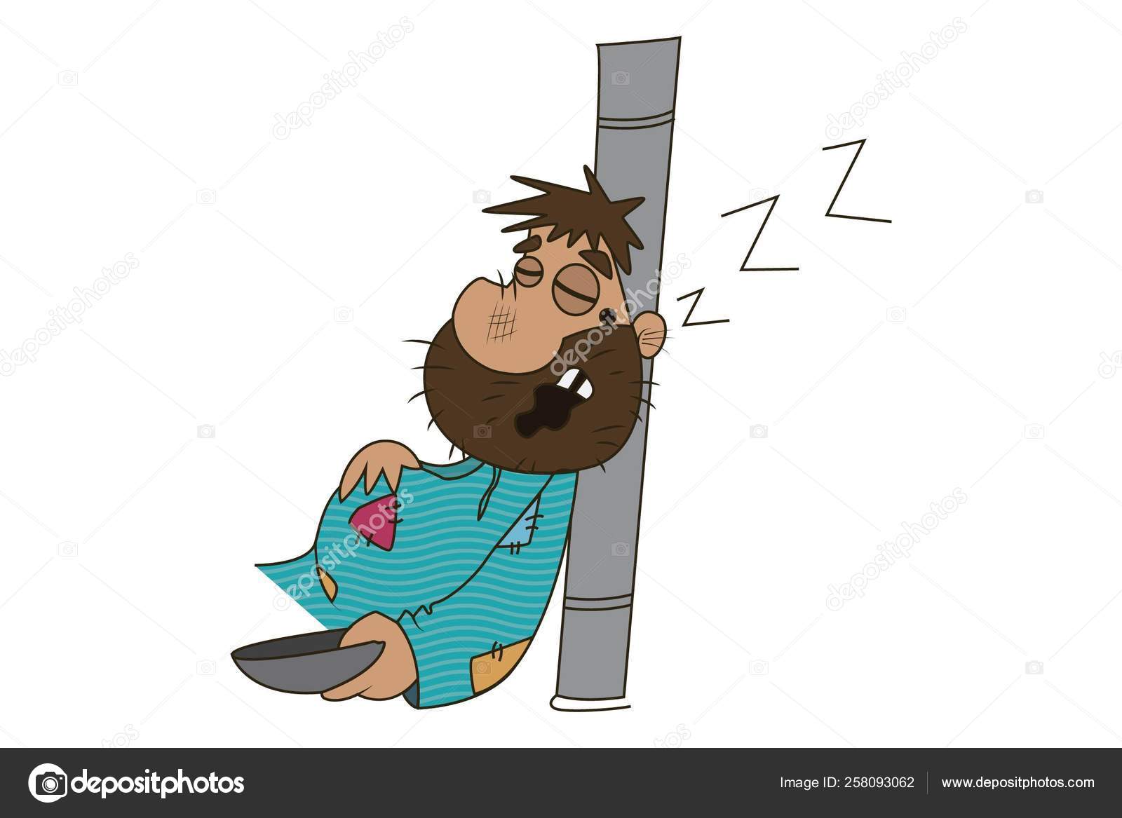Vector Cartoon Illustration Cute Beggar Sleeping Isolated White Background Stock Vector Image by ©F1Digitals #258093062 Vector Cartoon Illustration Cute Beggar Sleeping Isolated White Background Stock Vector Image by ©F1Digitals #258093062