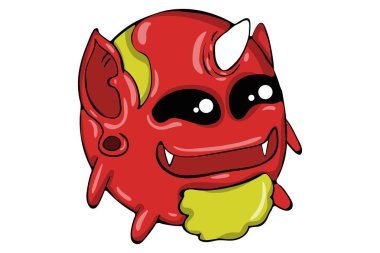 Komik robot emoji Vektör karikatür illüstrasyon. Beyaz arka planda yalıtılmış.