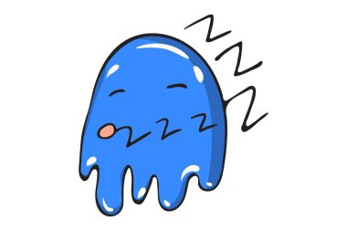 Canavar uyku Vektör karikatür illüstrasyon. Beyaz arka planda yalıtılmış.