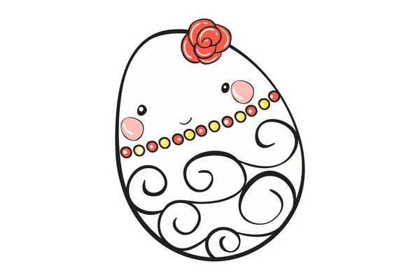 Vector Cartoon Illustration Cute Designer Egg Isolated White Background — Stock Vector