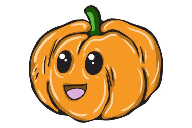 Balkabağı vektör karikatür illüstrasyon. Beyaz arka planda yalıtılmış. 