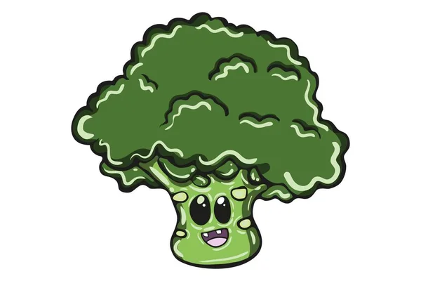 Illustration Vectorielle Brocoli Isolé Sur Fond Blanc — Image vectorielle