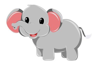 Bir fil vektör karikatür illüstrasyon. Beyaz arka planda yalıtılmış.