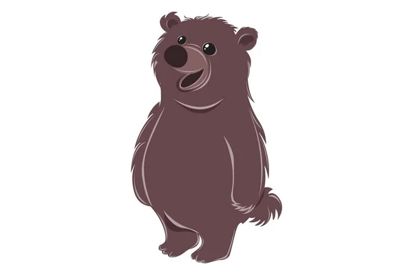 Desenho Animado Vetorial Ilustração Urso Isolado Sobre Fundo Branco — Vetor de Stock
