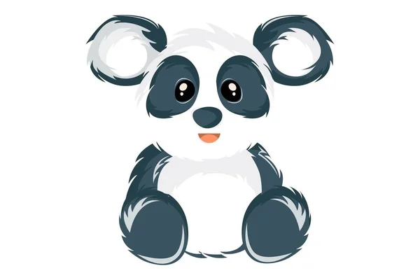 Ilustración Dibujos Animados Vectoriales Del Lindo Panda Aislado Sobre Fondo — Vector de stock