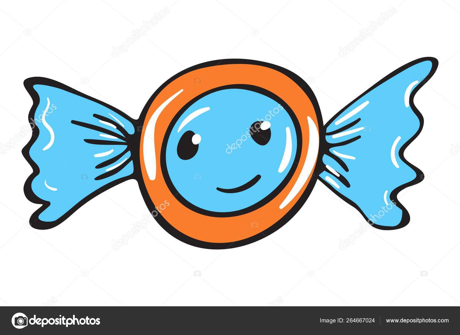 Vector Cartoon Illustration Toffee Isolated White Background Stock