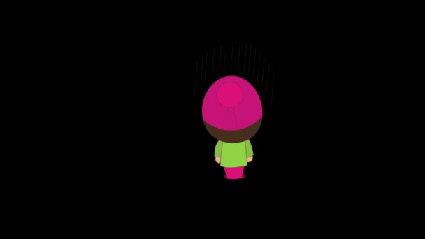 パンジャブ サルダール裏側ポーズのアニメーション 黒い背景に隔離 — ストック動画