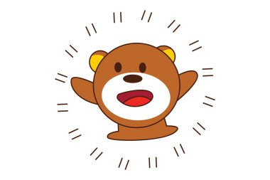 Sevimli bir oyuncak ayı Vektör karikatür illüstrasyon oynuyor. Beyaz arka planda yalıtılmış.