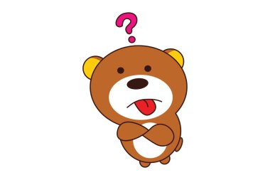 Sevimli bir oyuncak ayı Vektör karikatür illüstrasyon karıştırılır. Beyaz arka planda yalıtılmış.