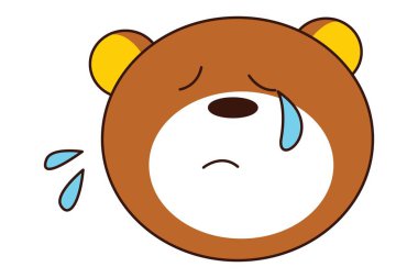 Sevimli oyuncak ayı vektör karikatür illüstrasyon kapalı gözleri. Beyaz arka planda yalıtılmış.