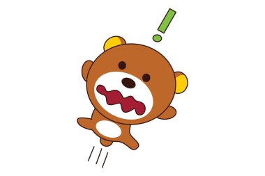 Sevimli oyuncak ayı garip ifade Vektör karikatür illüstrasyon. Beyaz arka planda yalıtılmış.