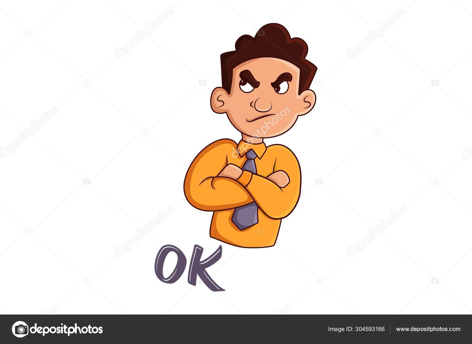 Cartoon man saying ok Vector Art Stock Images | Depositphotos