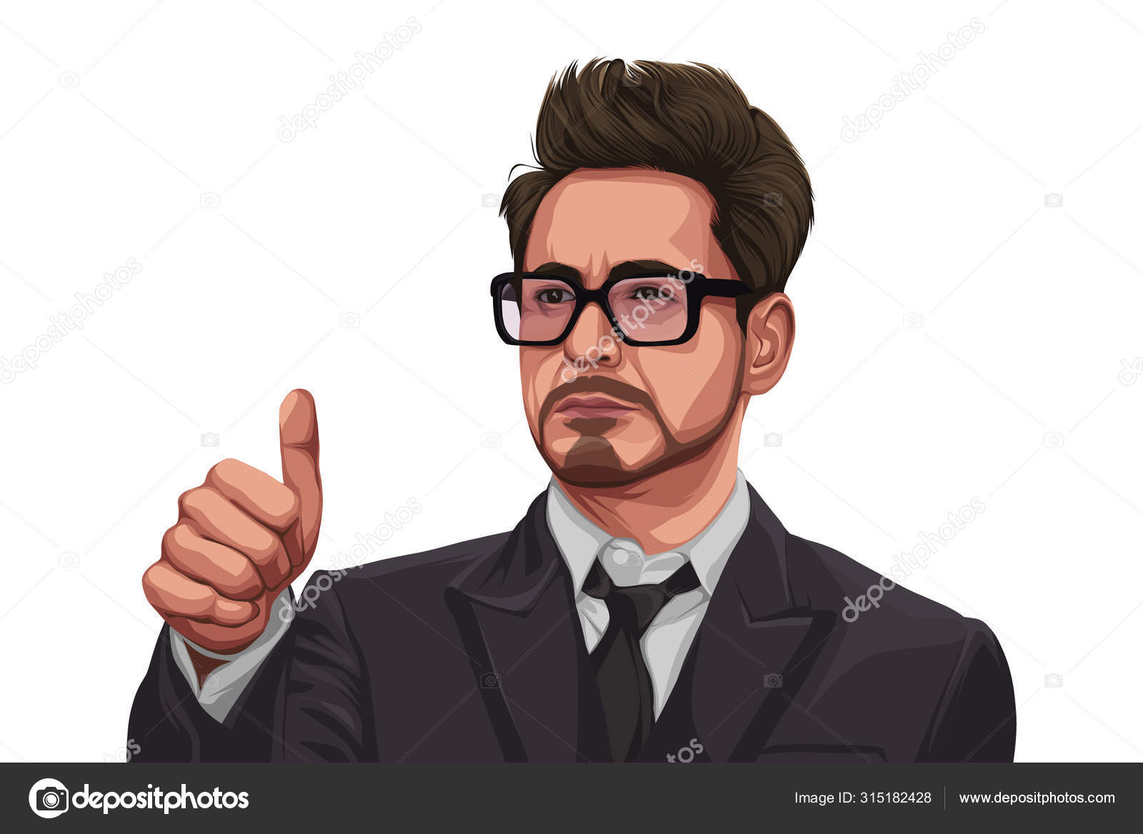 Vector Cartoon Illustration Robert Downey Isolated White Background Stock  Vector Image by ©F1Digitals #315182428