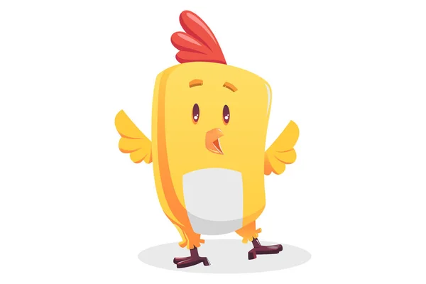 Vector Cartoon Illustration Little Chick Bird Isolated White Background — Stock Vector
