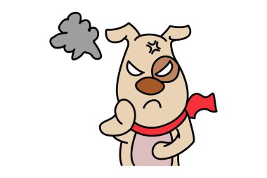 Yaralı bir köpeğin vektör çizimi. Beyaz arkaplanda izole.