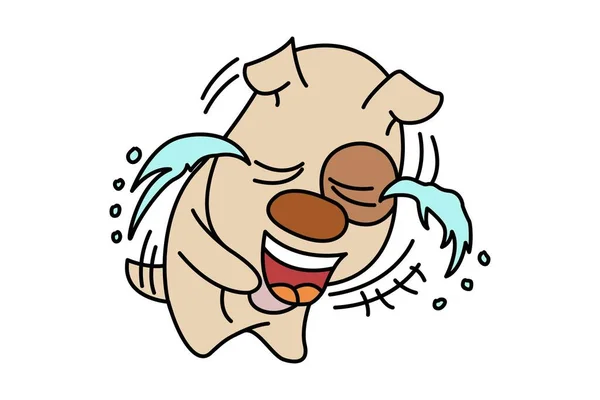 Vector Cartoon Illustration Crying Dog Isolated White Background — 스톡 벡터