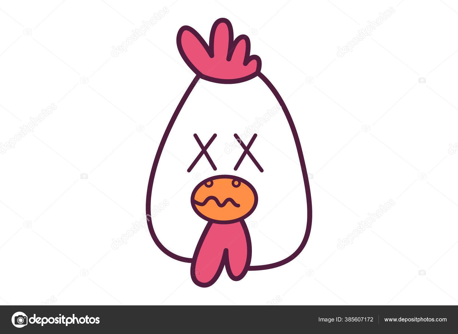 um personagem de desenho animado de frango branco 5925489 Vetor no Vecteezy