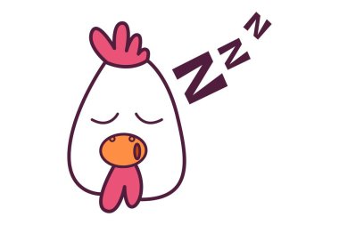 Bir tavuk uykusunun vektör çizimi. Beyaz arkaplanda izole.