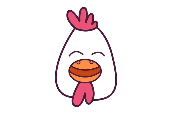 Dibujos Animados Vectoriales Ilustración Una Gallina Riendo Aislado Sobre Fondo — Vector de stock