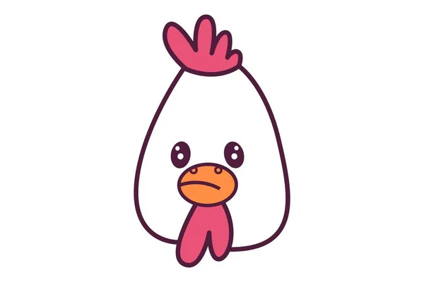一只不快乐的母鸡的矢量卡通画 因白人背景而被隔离 — 图库矢量图片