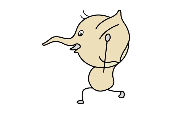Elefante Fazer Exercício Ilustração Desenho Animado Vetorial Isolado Sobre Fundo —  Vetores de Stock