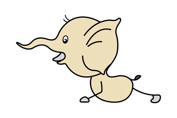 Ilustración Dibujos Animados Vectoriales Lindo Elefante Haciendo Ejercicio Aislado Sobre — Vector de stock
