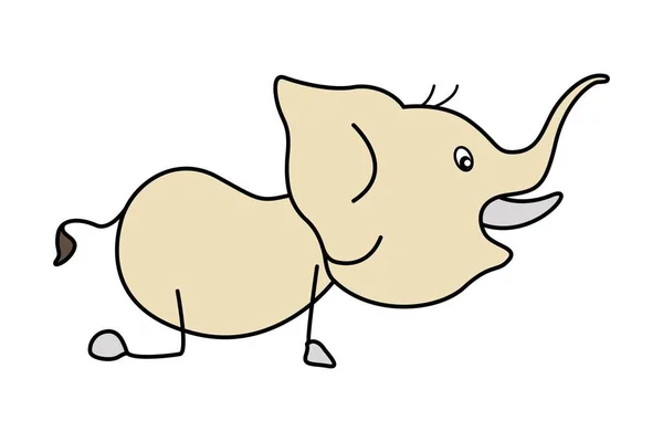 Lindo Elefante Haciendo Ejercicio Ilustración Dibujos Animados Vectoriales Aislado Sobre — Vector de stock