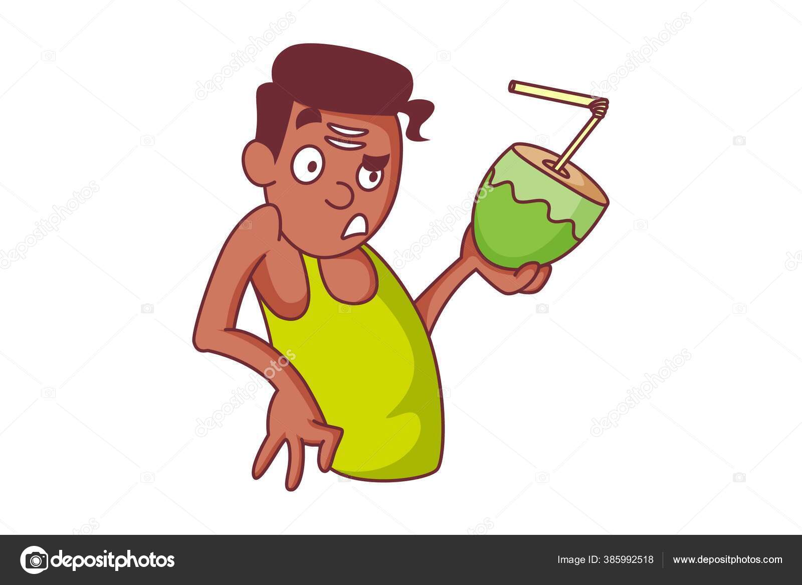Vector Cartoon Illustration South Indian Man Holding Coconut Water Hand Stock Vector Image by ©F1Digitals #385992518 Vector Cartoon Illustration South Indian Man Holding Coconut Water Hand Stock Vector Image by ©F1Digitals #385992518