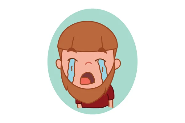 Векторная Карикатура Мальчика Плачет Изолированный Белом Фоне — стоковый вектор